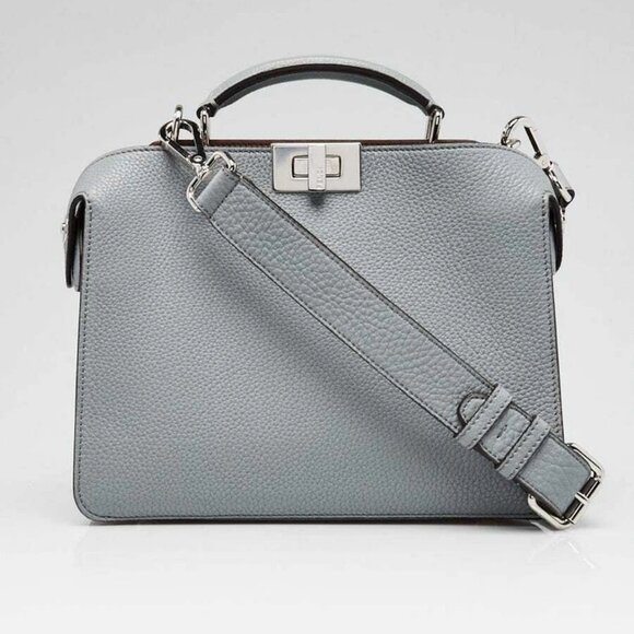 Fendi Grey Calf Leather Peekaboo ISEEU Mini Satchel Bag - 7VA530 - Picture 1 of 12